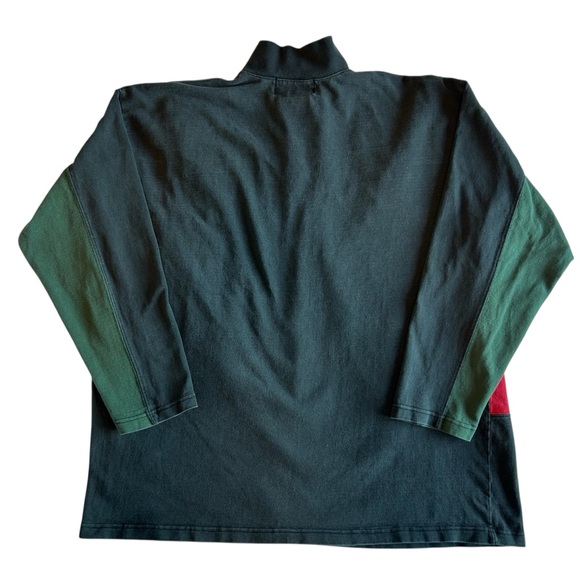 Vintage 90s Mondetta Embroidery Spellout 1/4 Zip Long Sleeve Mock Neck Large - Picture 2 of 5